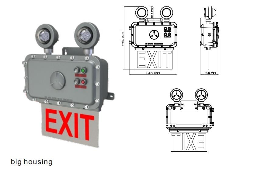 IP66 LED Exit Emergency Light DC12-36V For Dangerous Place