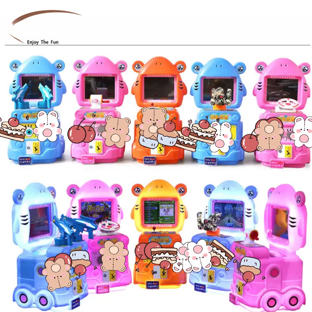 17inch Screen Kids Game Machine Shark Baby Double Gun Shooting Arcade Games
