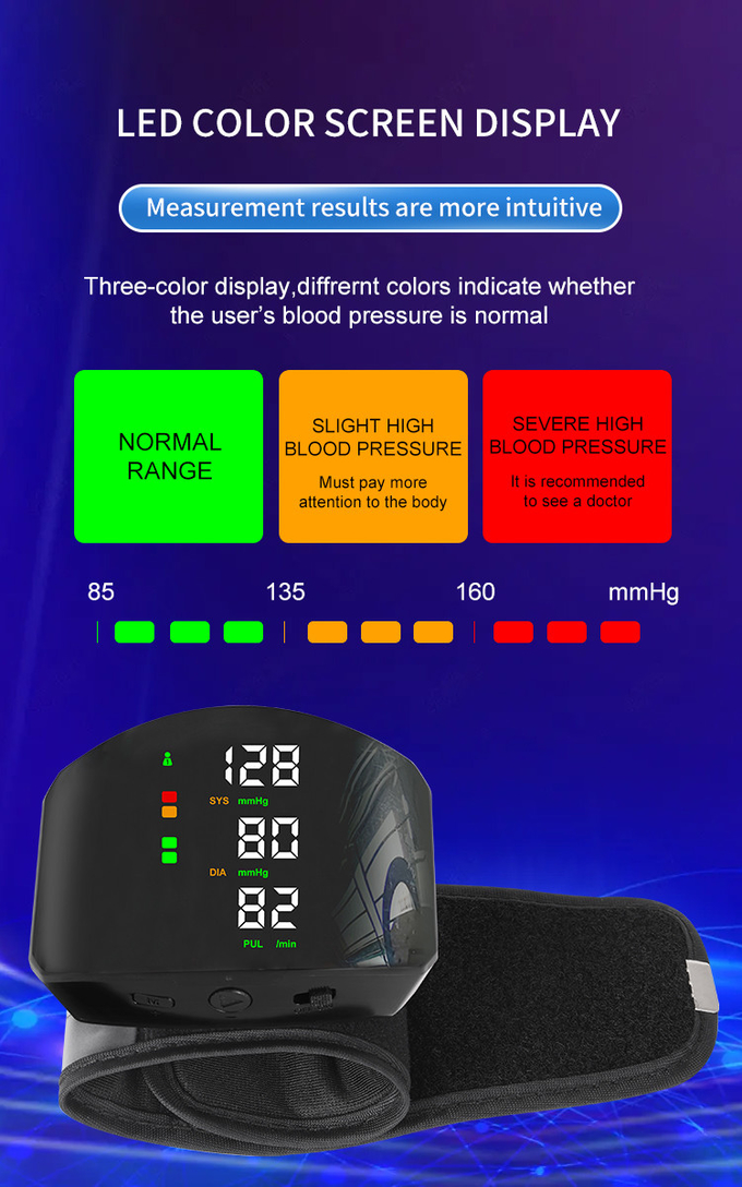 Portable, Large-Sized LCD Digital Display With Voice Prompt Function For Blood Pressure Monitoring