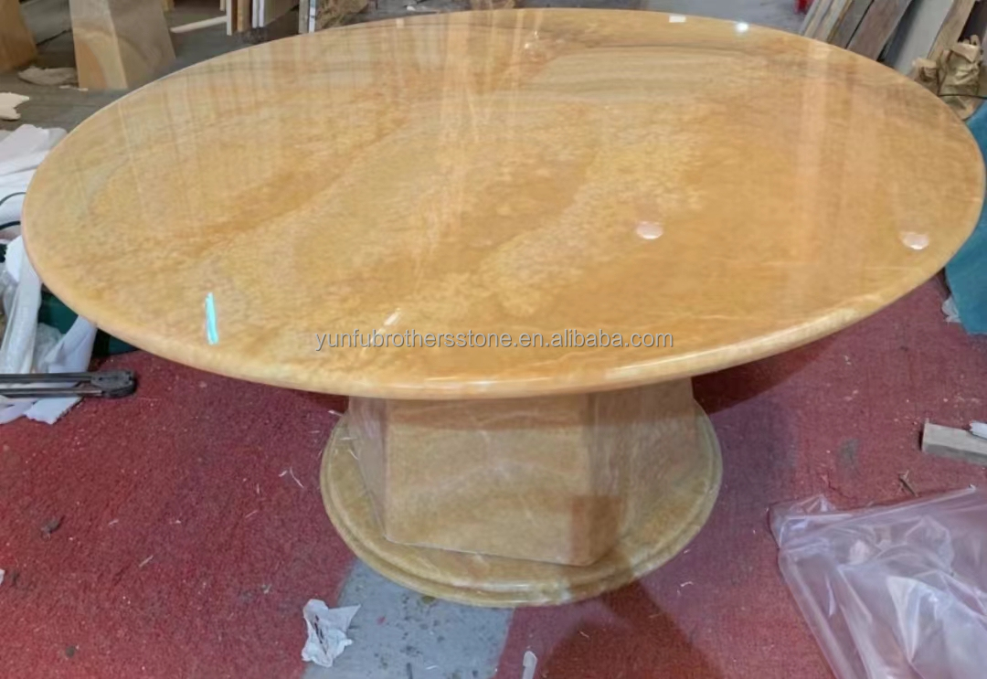 Surface Finishing Polished Design Backlit Orange Jade Stone for Basin and Dining Table
