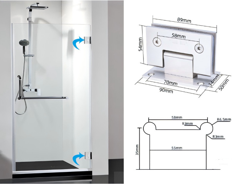 Casting Stainless Steel Shower Hinge Easy Installation For Long Term Use