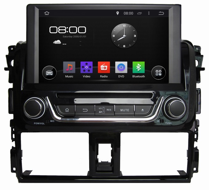 Ouchuangbo Pure Android 4.4 Car PC Stereo Radio DVD System for Toyota Yaris 2014 GPS Navi