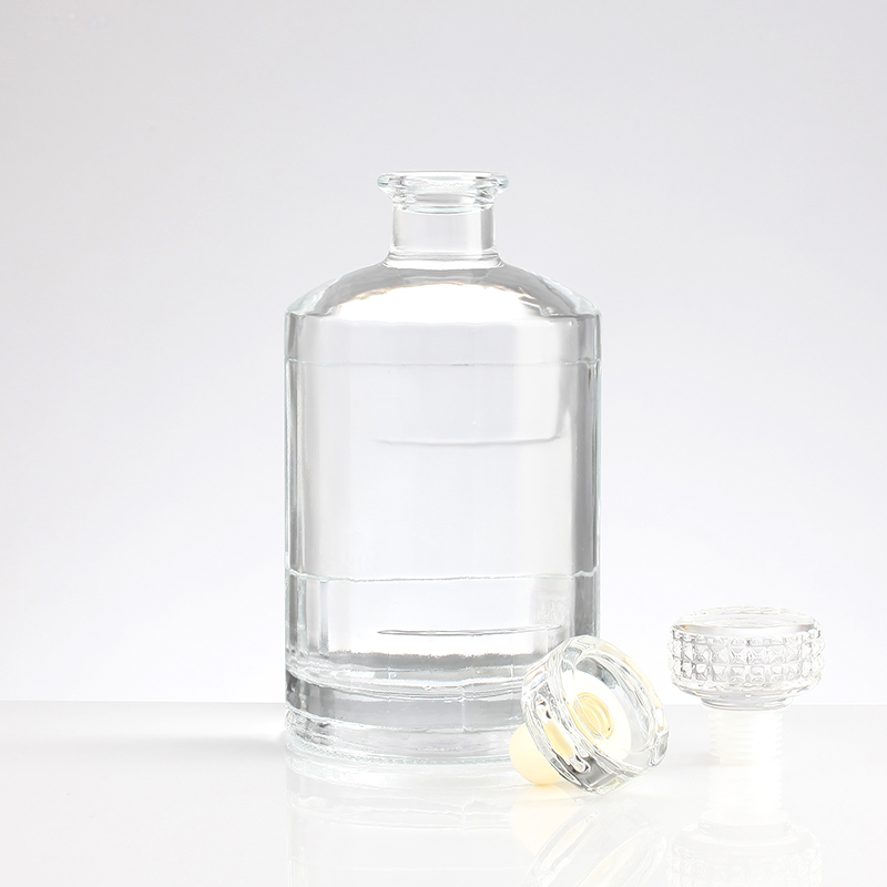 750ml Clear Glass Rum Whiskey Vodka Brandy Liquor Bottle for Wine Custom Size Accepted
