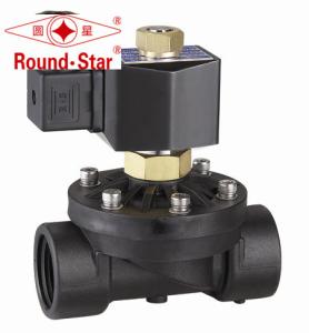China Black Directional Water Air Plastic Solenoid Valve , Corrosive Liquid Solenoid Valve 3/4＂ wholesale