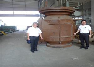 China 600LB 48 Inch Top Entry Valve With Gas - Liquid Linkage Actuator wholesale