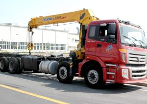China Durable 14 Ton Hydraulic System Truck Mounted Crane, 63 L/min Oil Flow wholesale
