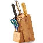 Multipurpose Bamboo Knife Storage Block , Wooden Knife Holder Phthalate Free