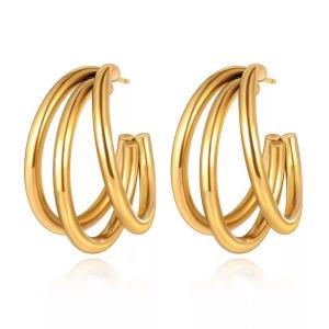 China Round Wire Round C-Shape Women's Geometric Stud Earrings wholesale
