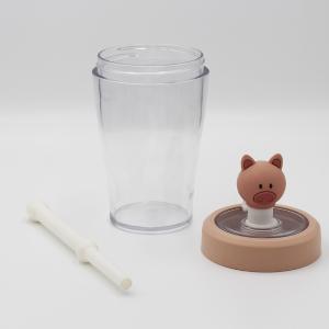 China Wide Mouth 185*89mm Creative Water Bottle With Cartoon Stopper wholesale