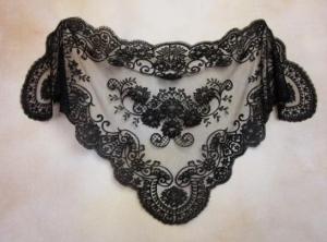 China Black Spanish style veils and mantilla Catholic chapel lace - Mid-size wholesale