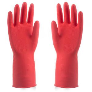 China Anti Tearance Unlined Rubber Gloves , Rubber Safety Gloves Chemicals Resistance wholesale