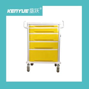China Hospital Mobile Medical Trolley Cart With Aluminum Alloy Frame Yellow on sale