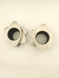 China 600rpm Customized Twin Screw Extruder Parts Threaded Block Plastic Granulator Accessories wholesale