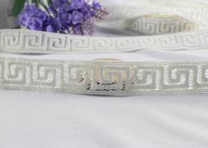 China Irregular Graph 100% Cotton Lace Fabric Trim For Garment By The Yard Water Soluble wholesale
