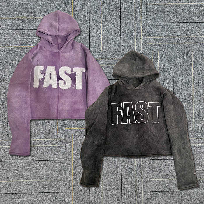 Vintage Washed Men's Hoodie Sweatershirt with Oversized Fit Drop Shoulder and Raw Hem