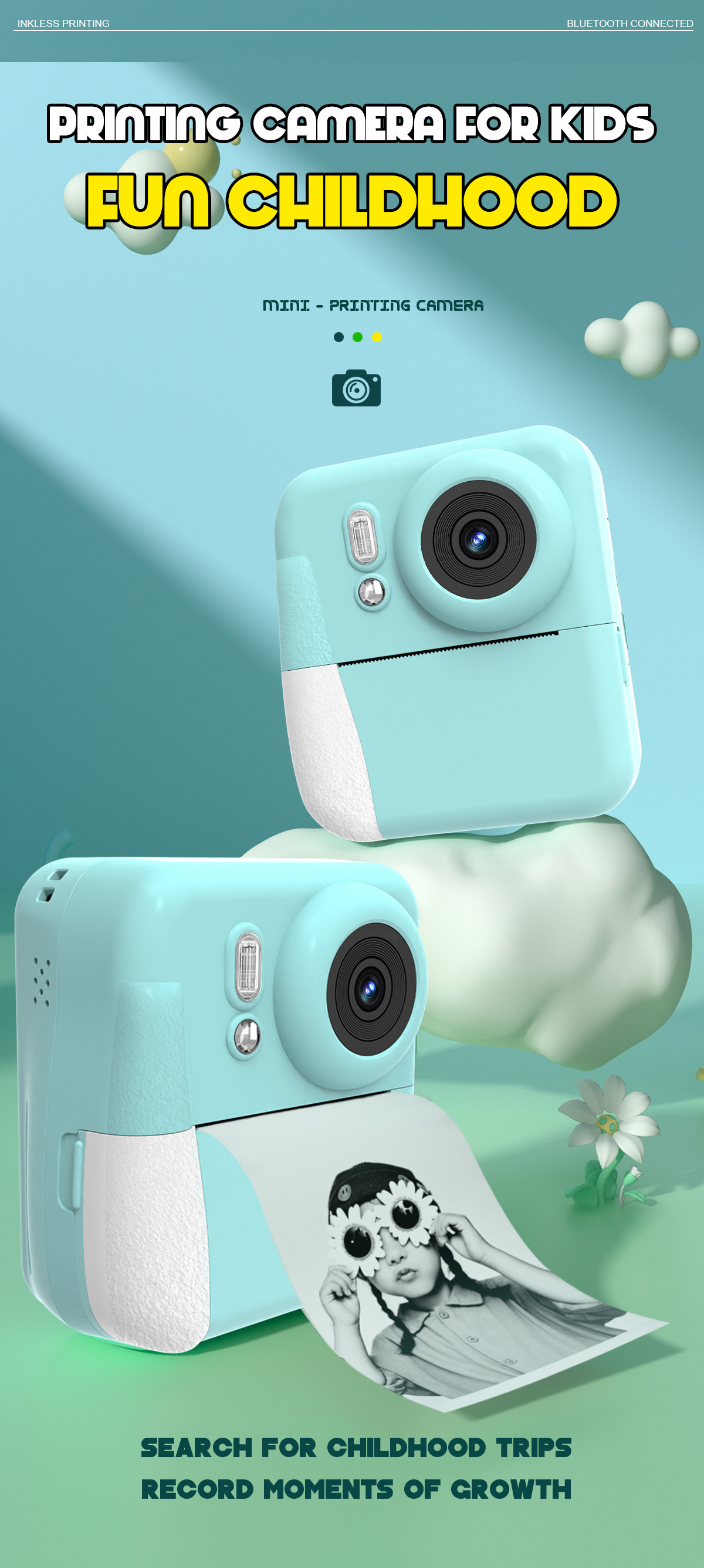 Instant Printing Photo Label Thermal Printing Q10 Video Printing Camera Toys