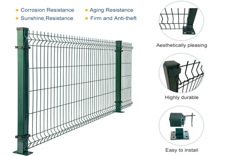 1030MM 1230MM 3D Curved Welded Wire Mesh Decorative Garden Mesh Fence