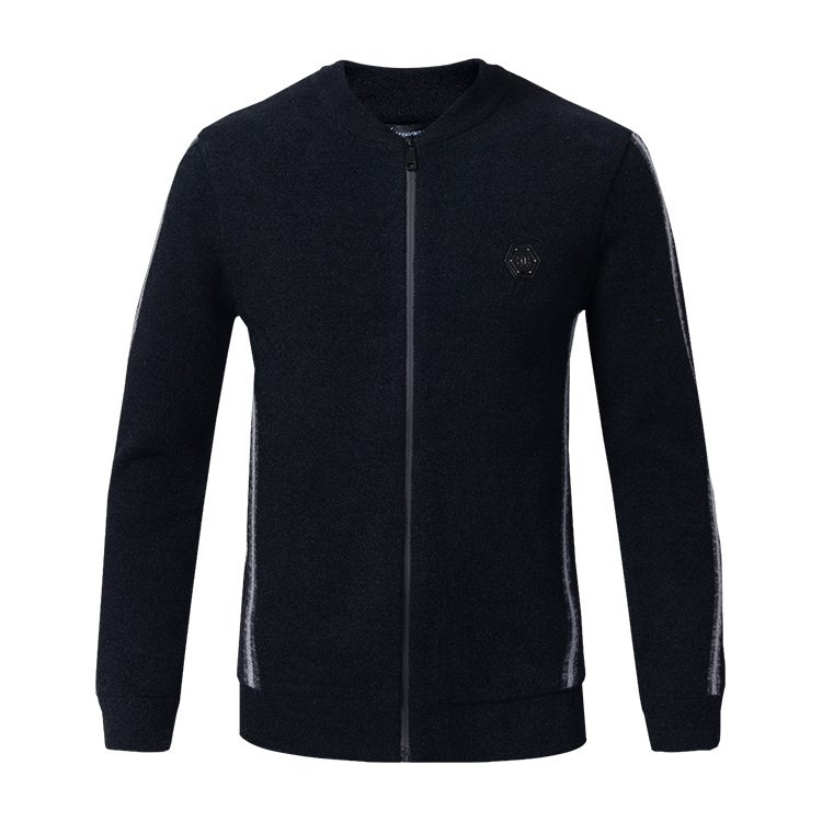 China Supplier Winter Clothing Zip Up Sweater Manufacture 2019 Fall Winter Black Sweater for Men