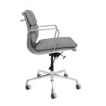 Modern Leather Office Chair / Low Back Soft Pad Office Manager Chair In Grey