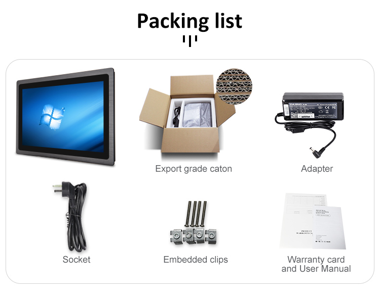 Panel PC 19.5 Inch Wall Mounted Industrial Touch Screen Pc Hard Disk 64G/128G/256G/512G Optional