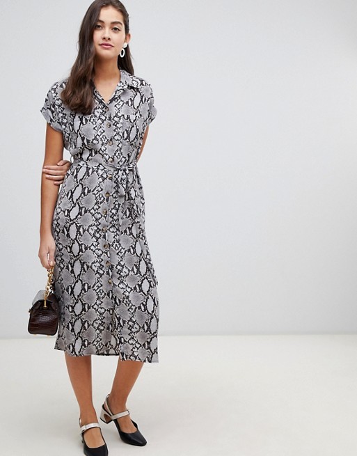 OEM new style animal print grey girls midi shirt dress