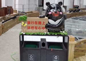 China Public Shopping Centre Decorations Dustbin With Black Bear Statue wholesale