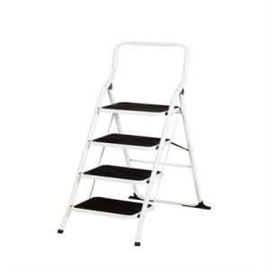 China Storehouse White Foldable Carbon Steel Hand Truck 4 Steps Square Domestic Step Ladder wholesale