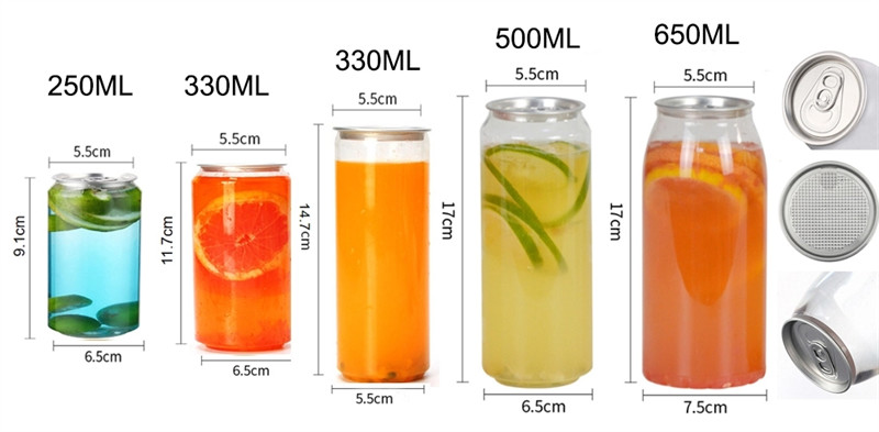200ml Ball Shape Clear Plastic Cocktail Bottles PET Beverage Cans For Drink Juice Coffee