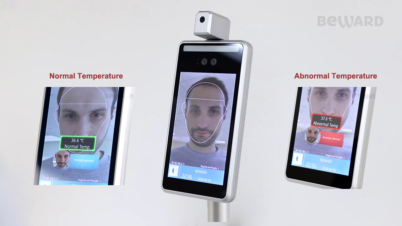 FCC Body Temperature IMX307 Face Recognition Terminal