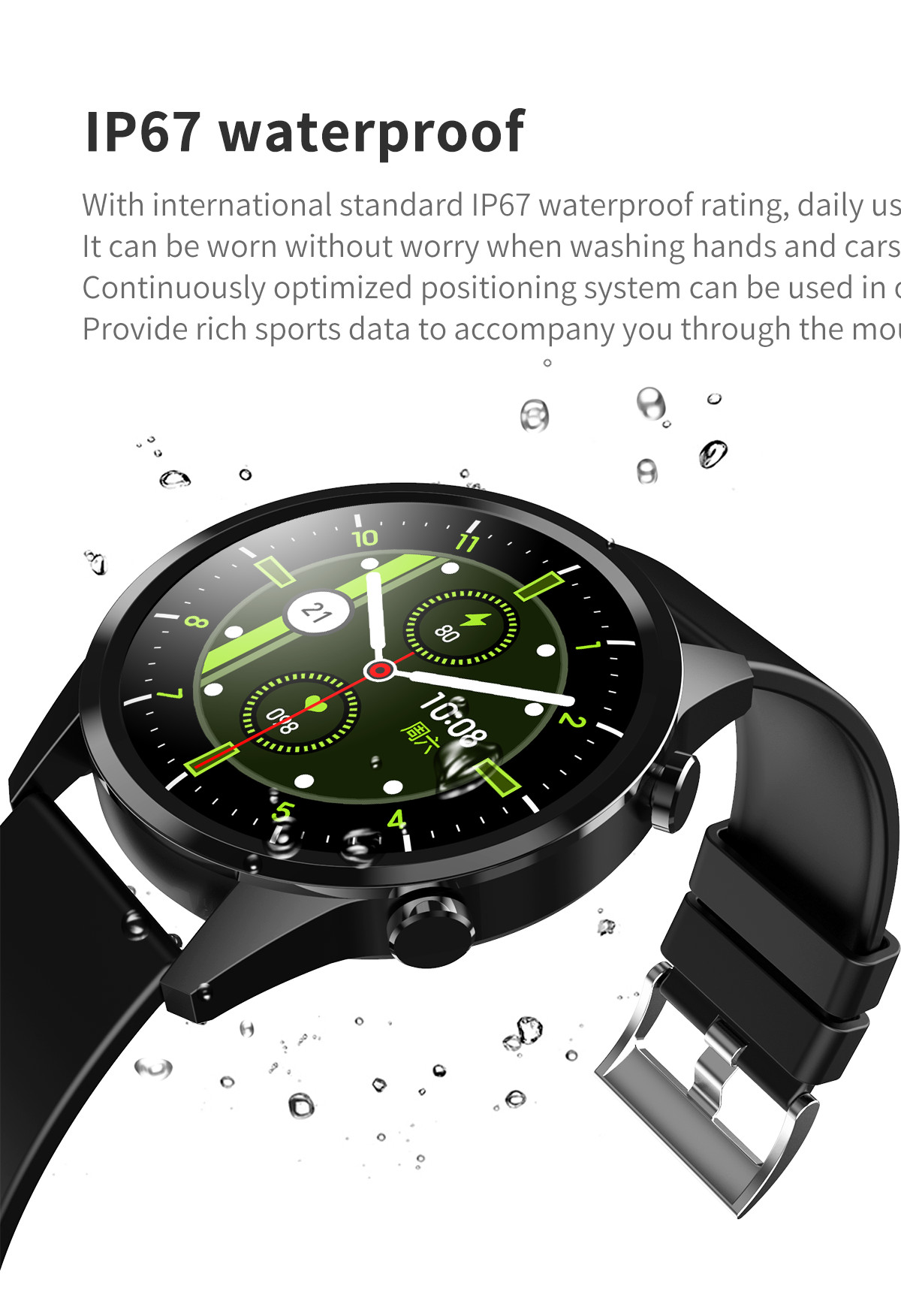 200mAh Bluetooth Calling Smartwatch 1.28" IPS Round Adult Touch Screen Wristband