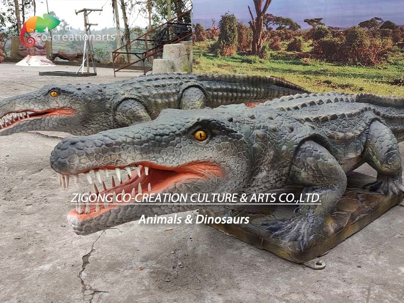Water Resistant Animatronic Crocodile Customized Simulation Animals