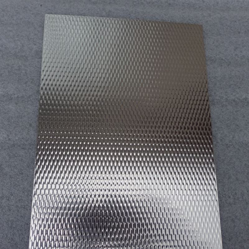 304 316 2B/BA Finish Embossing 2WL Textured Metal Plate Woven Texture Pattern Stainless Steel Sheet