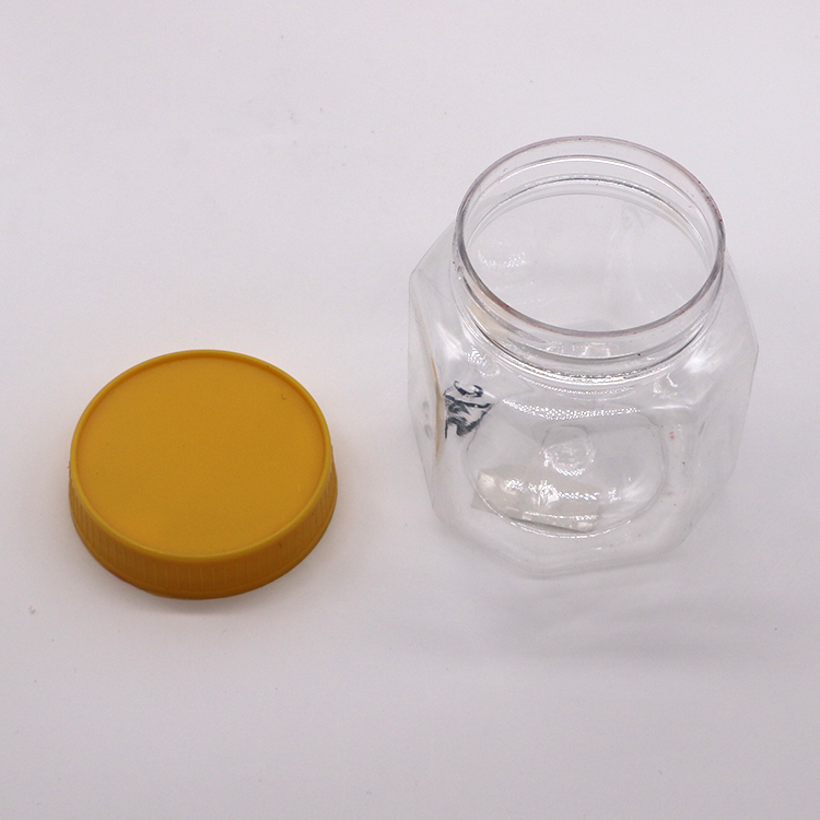 200ml PET Octagon Food Jar for Nuts Kernels Customizable Color Plastic Bottle