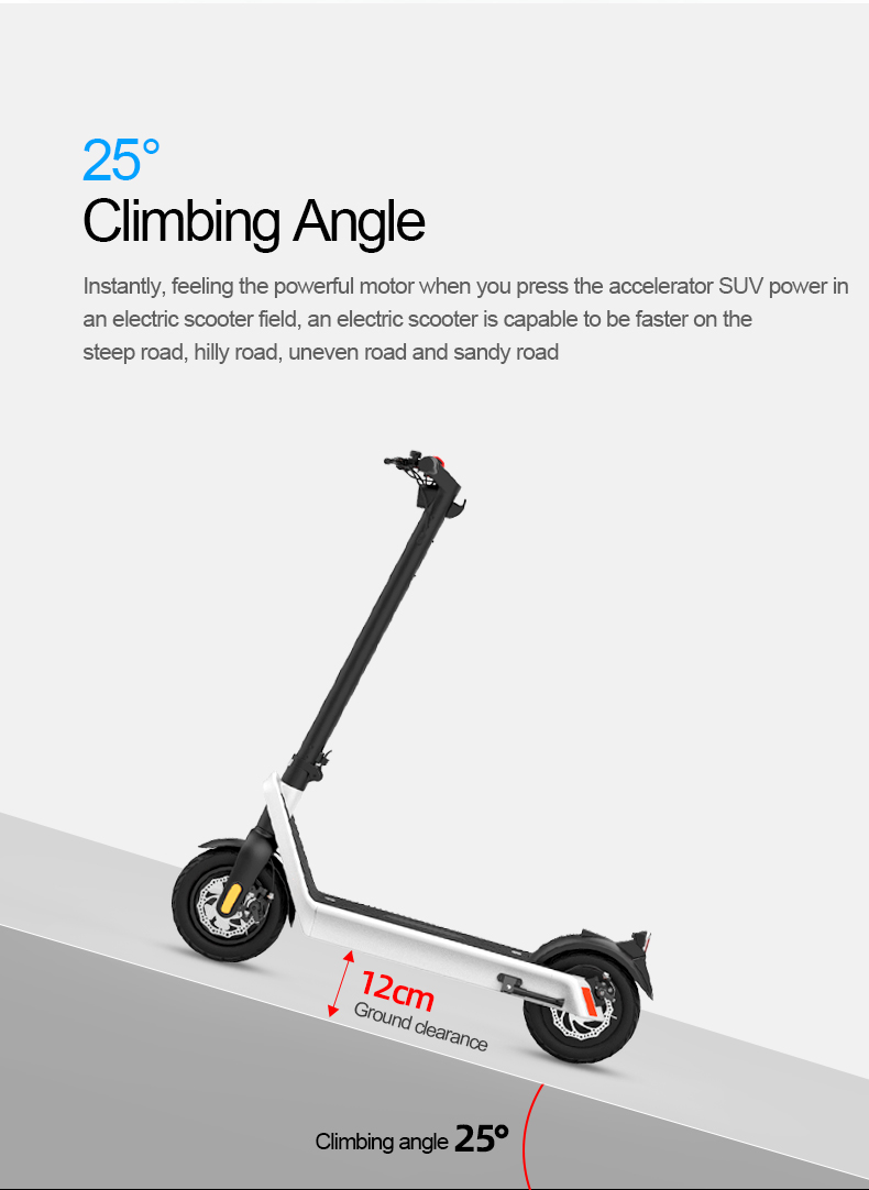X9 E-scooter Folding Electric Scooter 16.5Ah 850w 10inch Long Range Motorcycle Charger DC42V/2A Waterproof level IP54 EU US Warehouse