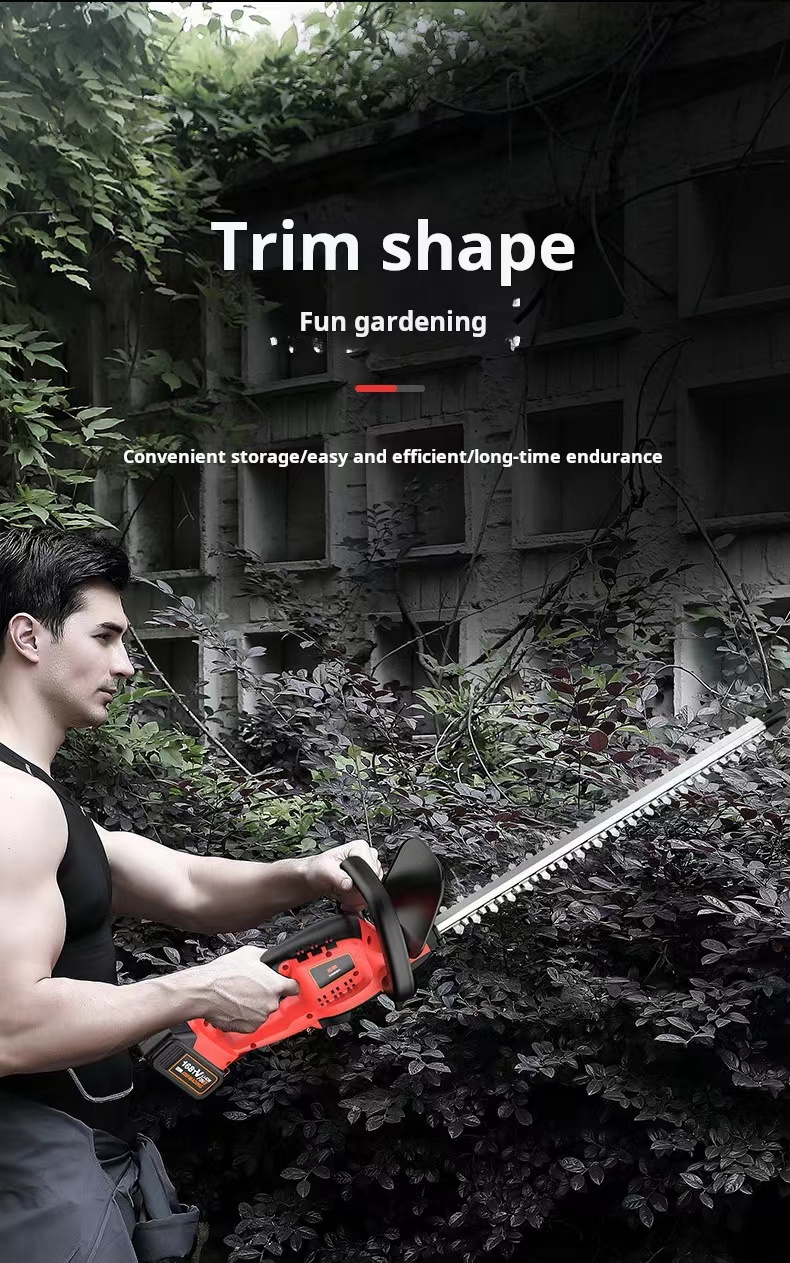 Brushless Battery Powered Hedge Cutter Rechargeable Garden Trimmer DC21V