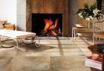 Yellow Accidental Colouring Travertine Porcelain Tile , 32x32 Porcelain Tile