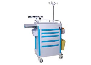 China Mobile Emergency Cart , Hospital Ward Crash Trolley With Drawers wholesale
