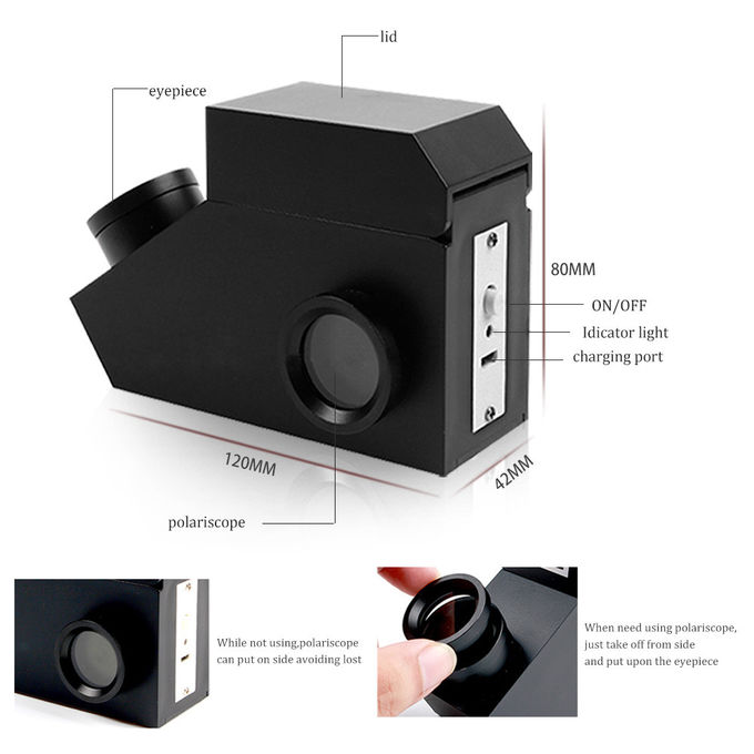 Frosted Aluminum Alloy Table Gem Refractometer 1.35 Scale