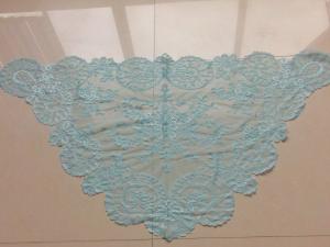 China elegant embroidered Barcelona veil Authentic Spanish Medallion Mantillas with Baby blue color wholesale