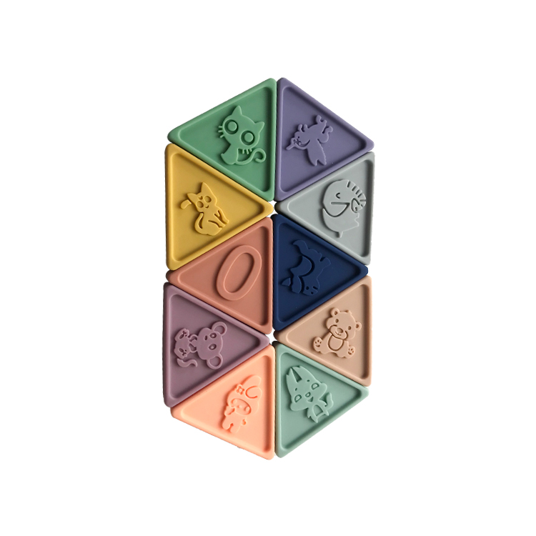 Developmental Children'S Educational Toy Animal Pattern Triangular Building Blocks