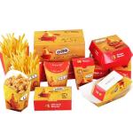 Yason Printed Fast Food Paper Box Takeaway Food Containers For Hamburger Chips