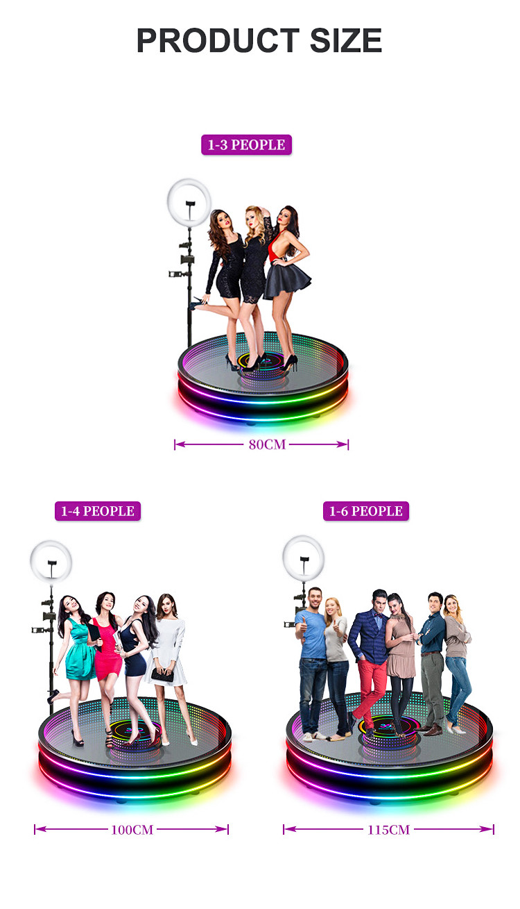 Spring Exclusive Manual 360 Photo Booth 4 People Glass 360 Degree Booth