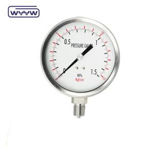 China 304/316 All Stainless Steel No Oil Pressure Gauge bottom Connection wholesale