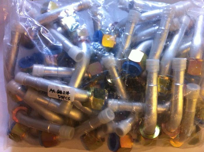 #6 #8 #10 #12 Straight Female O-Ring 7/8-14UNF Aluminium joint with iron cap auto air conditioning hose fitting
