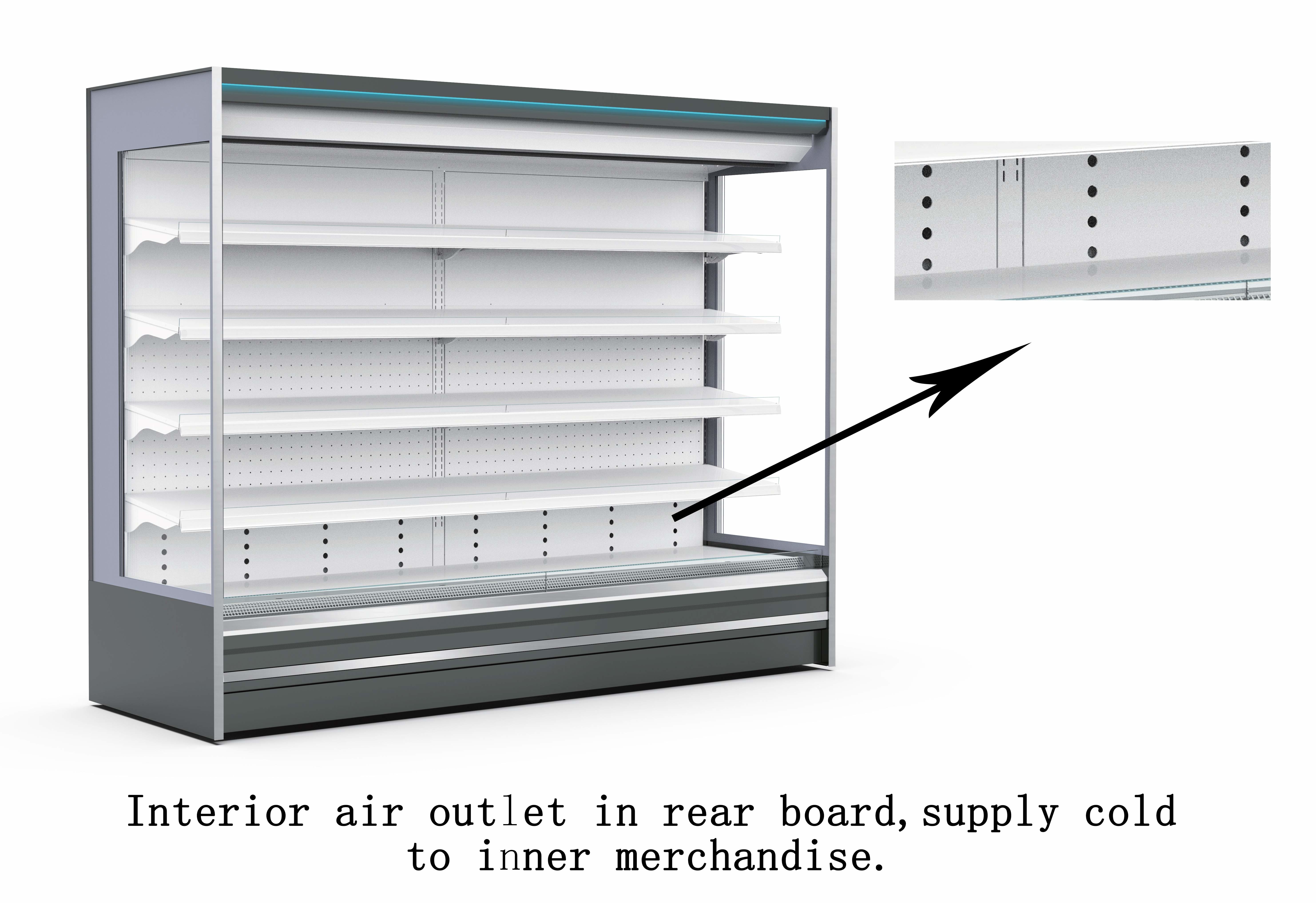 Front Open Air Curtain Display Cooler