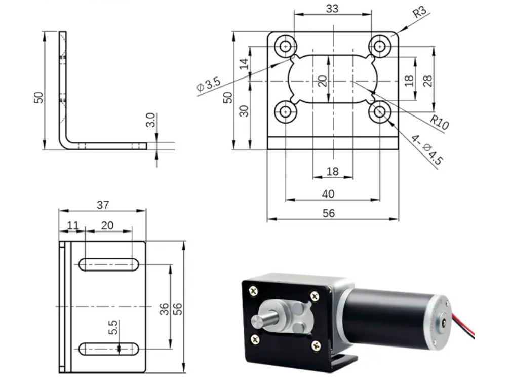 12 Volt DC Worm Gear Motor 12V 24V 7RPM~470RPM Speed Worm Gear Reducer Motor