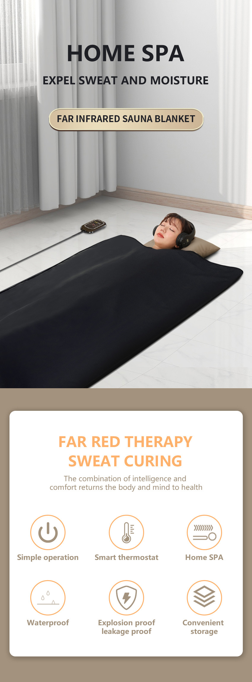 Blood Circulation Heated Infrared Blanket Far Infrared Heated Blanket For Pain