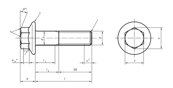 DIN6921 M6x16 Flange Head Screws , Security Hexagon Head Screw 10.9 Class