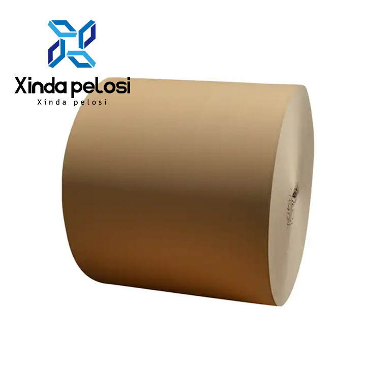 CE Wood Pulp Giant Brown Kraft Paper Roll For Paper Bag Arbitrary Cut Packaging