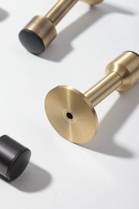 Amertop Brass Door Stops Black Brushed Rubber Door Holder 54mm 45mm